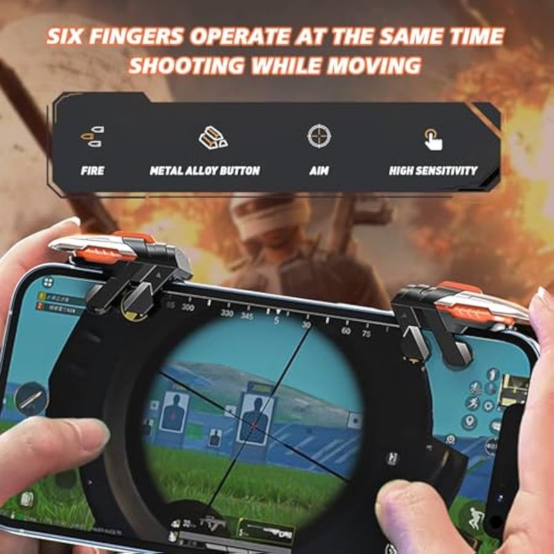 MWS-ForCamping PUBG Mobile Controller Combo Kits, Mobile Phone L2R2 4 Triggers for PUBG/Call of Duty/Apex, Aim & Fire Trigger for iPhone & Android Phones - Image 2
